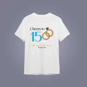 Flat lay mockup of Cheers to 15 years Add His Name Her Name Wedding Date