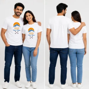 personalized adventure together couple tshirts names date front back view