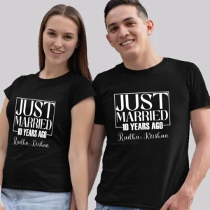 Couple-Wearing-Unique Couple Anniversary Tees Unique-Anniversary-Shirt-Designs-for-Couples.-2