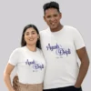 Couple wearing Custom Couple T-Shirt Print Personalized Matching Tees