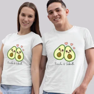 Couple wearing Matching Couple T-Shirts – Personalized Custom Tees for Two