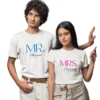 Couple wearing Matching Couple Tshirt Online Custom Printed T-Shirts for Couples