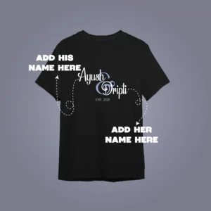 Describing Custom Couple T-Shirt Print Personalized Matching Tees