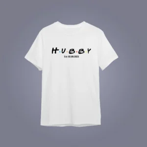 Mockup of Hubby T-shirts Marital Milestone Tees for Couples