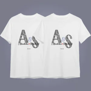 flat lay mockup of Love Couple Tshirt – Romantic Matching Tees for Couples