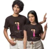 Personalized caricature couple t shirt with custom names and date matching couple outfit for anniversary or pre wedding photoshoot India