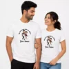 Personalised Couple T-Shirts with Caricature Photo | First Trip Matching Set of 2
