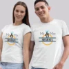 Personalized Mr and Mrs couple T-shirt with custom surname for pre wedding photoshoot matching bride groom T-shirts