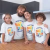 Personalized family vacation T shirts with custom names worn by parents and kids matching family holiday travel shirts for family trip outfits