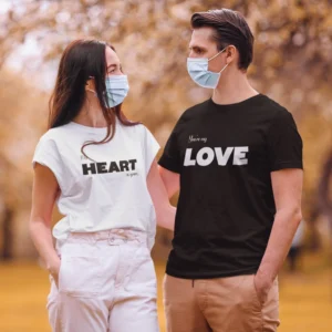 Classic Cotton Couple T-Shirts – Black & White Combo