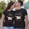 personalized couple t shirts with custom names matching black t shirt set romantic couple gift india