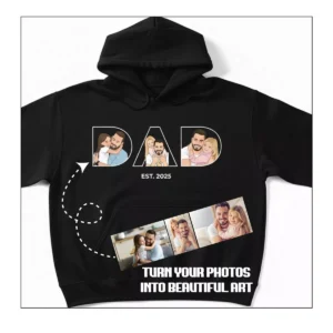 Alternative view of Personalized Vector Portrait Hoodies - Custom Hoodies for DAD