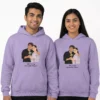 Lavender custom illustrated vector couple hoodies and “You’re my favourite person” design