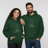 Matching couple hoodies personalized names – dark green custom printed his and hers hoodies for couples