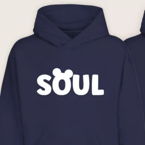 Navy blue SOUL hoodie from the matching couple Soul Mate Mickey-style set