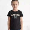Kids black cotton T shirt with custom printed name in premium quality fabric