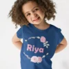 Kids premium cotton custom name T shirt with personalized print for birthdays and daily wear in India