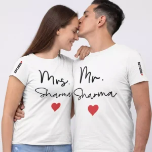 Mr and Mrs Couple T Shirts – Matching Wedding & Anniversary Outfits