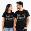 Personalised Just Married Couple T-Shirts with Names & Wedding Date | Set of 2