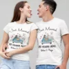 Personalized Just Married couple T shirts with custom names and year cotton wedding gift for husband and wife in India