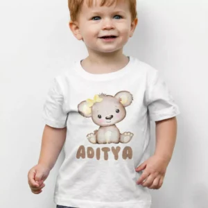 Personalized kids name T shirt birthday gift custom cotton printed tee for boys and girls India