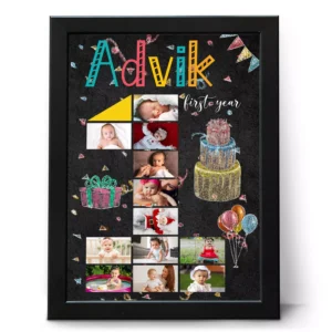 12 Month Baby Photo Frame Collage