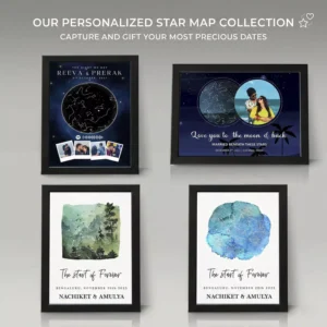 Personalized Couple Star Map Frames – Anniversary Gift for Him & Her | Custom Home Decor