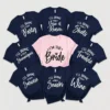 Bride squad bachelorette party matching t shirts set with bride and team bride funny phrases for bridesmaids and bridal party celebration