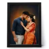 Personalized couple digital oil painting portrait frame created from photo – romantic wedding anniversary gift for husband wife