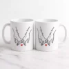 Custom couple mug set personalized with names, designed as a romantic coffee mug gift for anniversaries, weddings, or Valentine’s Day.