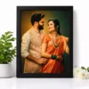Personalised Couple Photo Frame with Portrait & Names | Custom Wall Frame