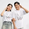 personalized pinky promise couple oversized t shirts with custom names matching boyfriend girlfriend tees