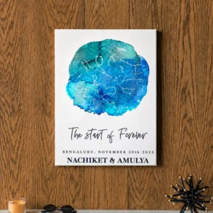 Alternative view of Personalised Couple Star Map Frame with Date & Location | Night Sky Print