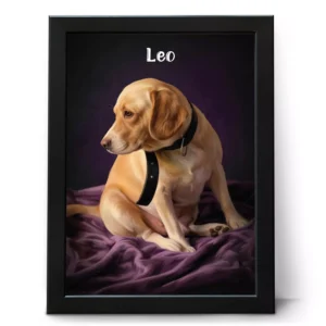 Personalized dog portrait frame with pet name custom pet photo wall frame gift for pet lovers