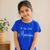 Personalised Mariam girls blue T-shirt with M is for Mariam name design