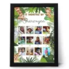Personalized 12 month baby photo frame collage with custom name jungle theme first birthday gift for baby boy or girl