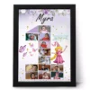 Personalized 12 months baby girl photo frame with name in princess floral theme for first birthday milestone collage