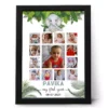 Custom 12 months baby photo frame with elephant jungle theme and name personalization