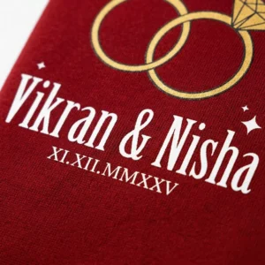 Alternative view of Personalized 1st Anniversary Couple T-Shirts Custom Name & Date | Matching Tees