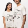 Personalized 1st anniversary couple t shirts with names matching husband wife one year love design