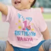 personalized baby girl 1st birthday t shirt with name custom first birthday kids tshirt pink cupcake design