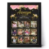 Personalized 12 month baby girl photo frame with name and date unicorn theme first birthday collage