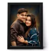 Personalized couple digital oil painting portrait frame custom photo to canvas wall art anniversary wedding gift India