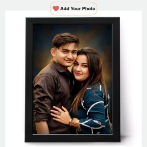 Personalized couple digital oil painting portrait frame custom photo to canvas wall art anniversary wedding gift India