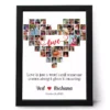 Personalized couple heart collage photo frame with names and date custom anniversary gift for husband and wife in India