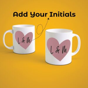 Alternative view of Personalized Couple Coffee Mug with Initials & Heart | Custom Name Mug for Husband Wife