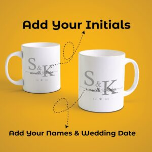 Alternative view of Personalized Couple Coffee Mug with Name, Initials & Est. Date | Romantic Gift for Anniversary & Wedding