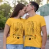 Personalized Couple Line Art T-Shirt with Names – Romantic Matching Tees for Anniversary & Prewedding Photoshoot