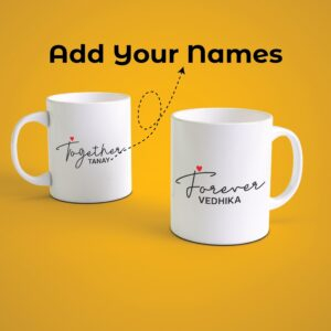 Alternative view of Personalized Couple Coffee Mug Set with Name | “Forever Together” Romantic Gift for Boyfriend Girlfriend