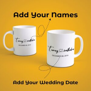 Alternative view of Personalized Couple Coffee Mug with Name & Date | Custom Anniversary Gift for Boyfriend Girlfriend